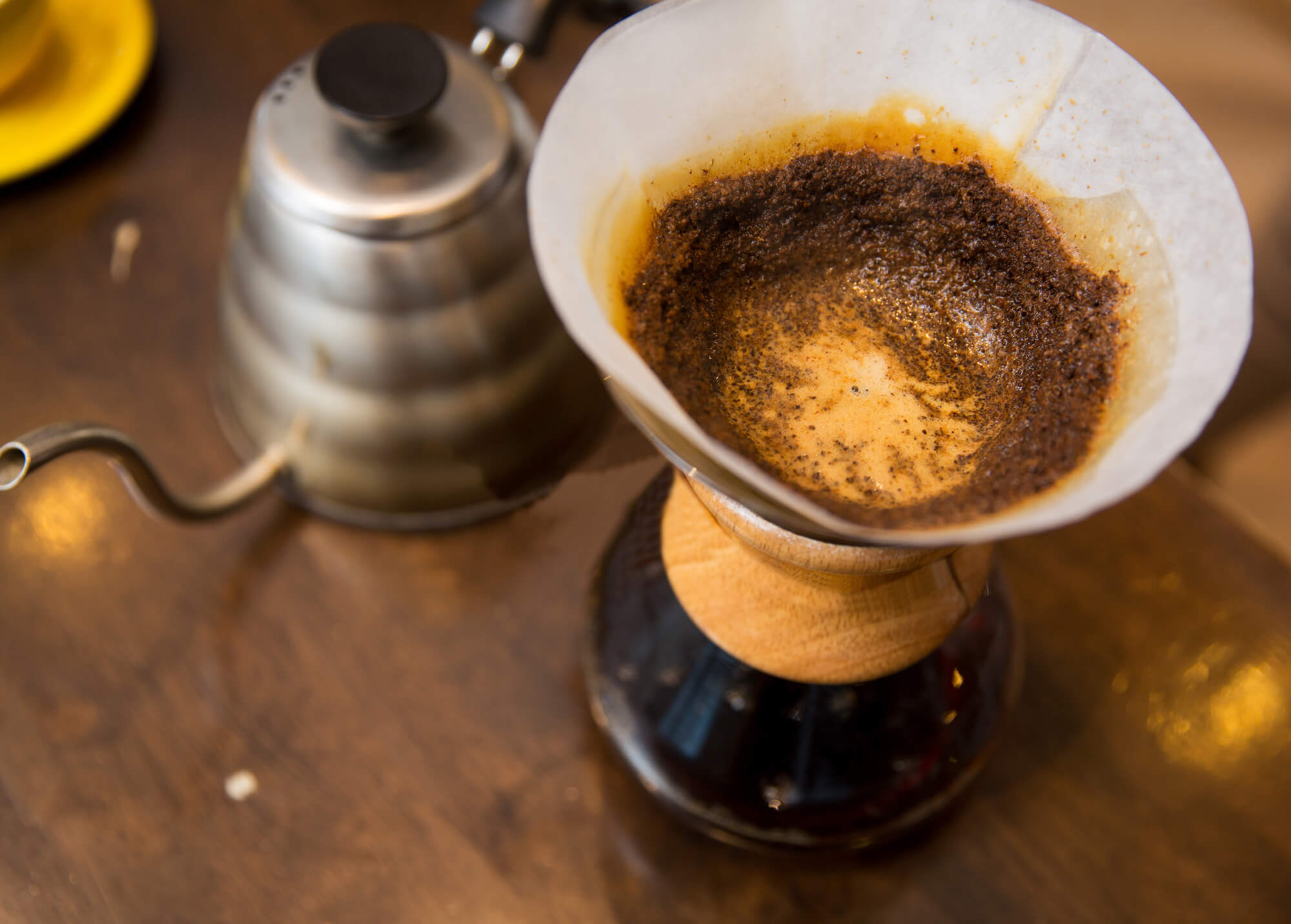 used coffee ground after pour over